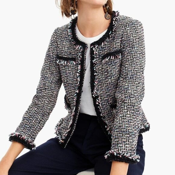 J. Crew Lady Tweed Jacket Multi Color Size 14 NWT - Picture 1 of 10